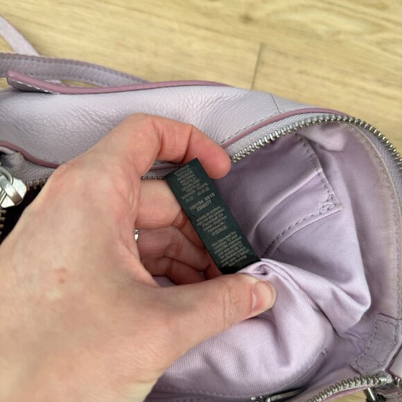 Fossil Dawson Leather Crossbody Bag Light Purple Lilac Top Zip Messenger Casual - Picture 11 of 15